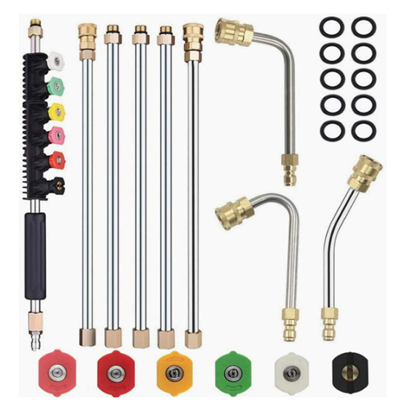4000 PSI Telescoping High Pressure Washer Wand Set Wall Cleaning Gun Stainless Steel Extension Pole High Pressure Water Gun: Default Title