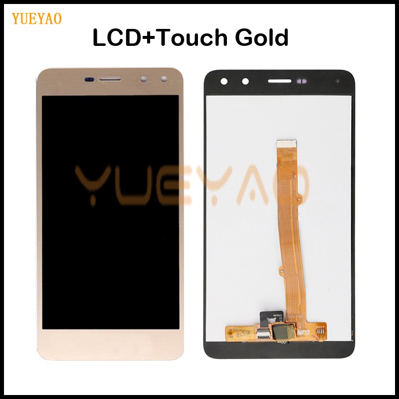 Pantalla táctil LCD para HUAWEI Nova Young 4G LTE / Y6 / Y5 con marco para MYA-U29 MYA L11 L22 L41 U29 L02 L03 LCD: NoFrame Gold