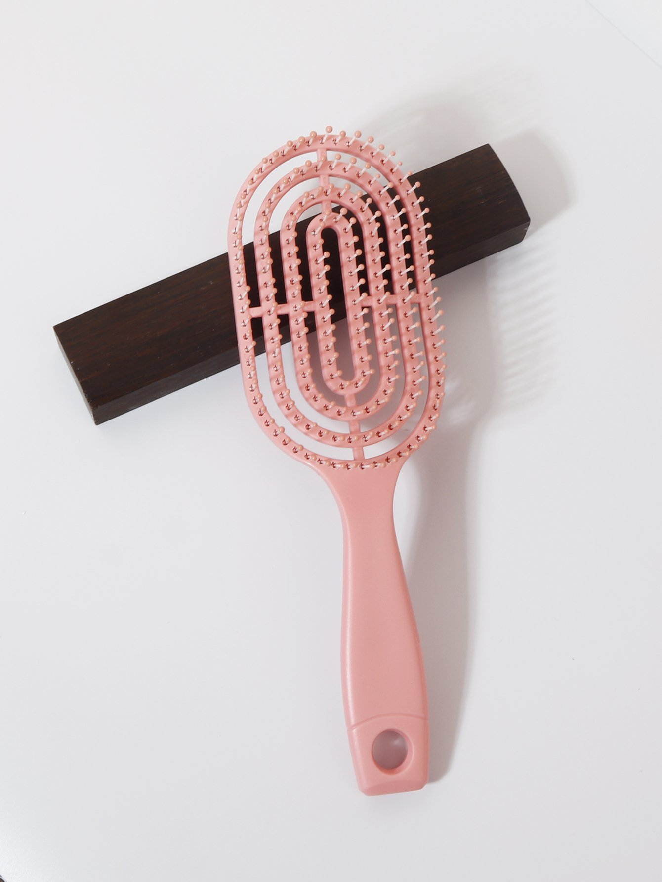 Peine de masaje elástico relajante, peine hueco portátil, cepillo para masaje del cuero cabelludo, herramienta de estilismo de salón, peine ovalado especial para pelucas de cabello real: Naranja