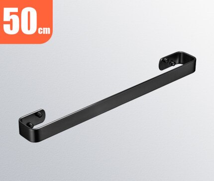 Massief Aluminium Zwart Badkamer Handdoek Bars Enkele Handdoekenrek Badkamer Wandmontage Handdoekhouder Badkamer Accessoires 20-60 Cm: 50cm black