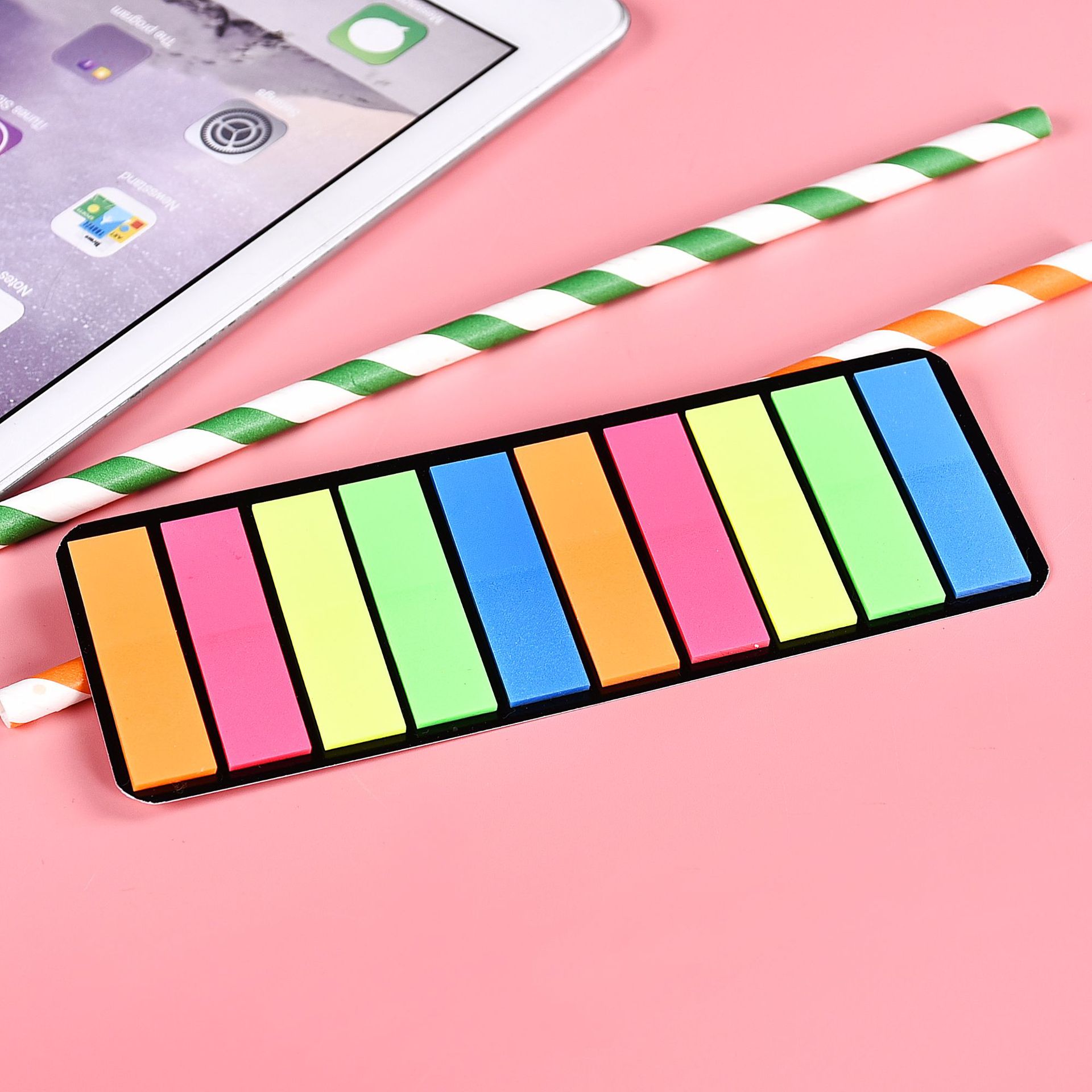 100 feuilles postées Transparent pense-bête cahier bloc-Notes clair Notes autocollantes Index onglets signet papeterie fournitures de bureau: Bleu marine