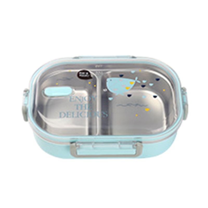 Lunch Box Stainless Steel Children's Lunch Box for School Picnic Camping: Blue-1