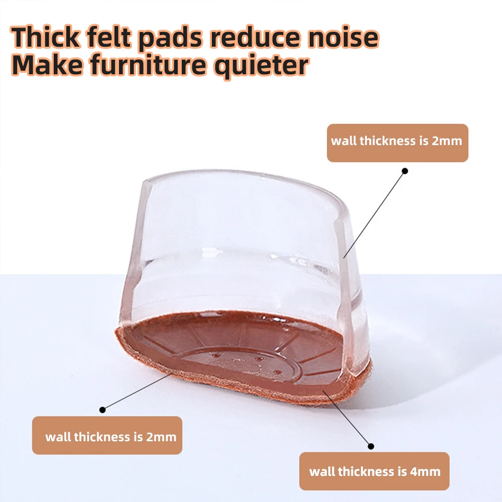 40/1PCS Stoelpoot Vloerbeschermer Siliconen Meubels Voetdoppen Slijtvaste Ruisonderdrukking Beschermen Vloeren Nivellering Home Decor