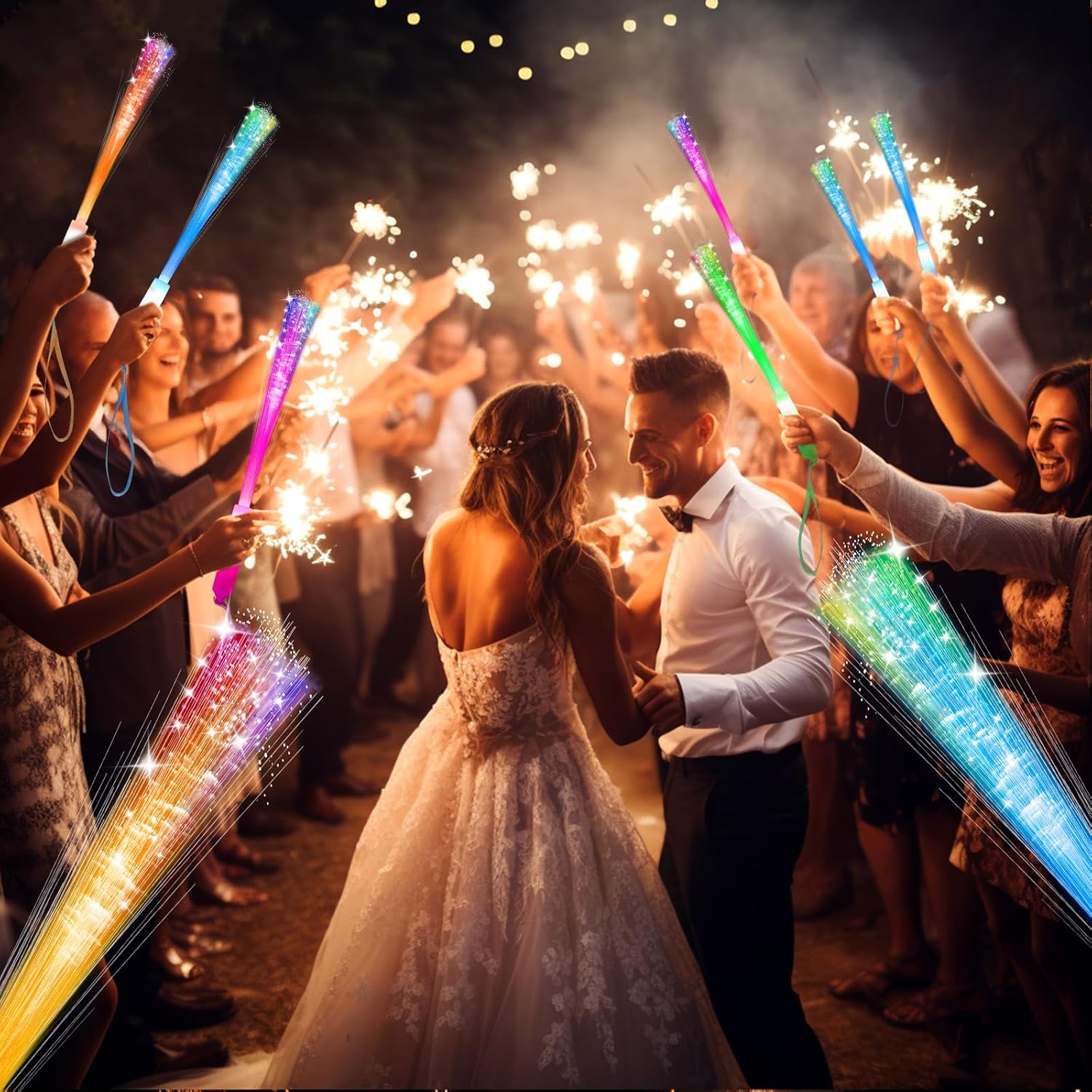 Varillas luminosas varitas iluminadas de fibra óptica accesorios de iluminación nocturna LED para cumpleaños boda fiestas oscuras conciertos Navidad Halloween