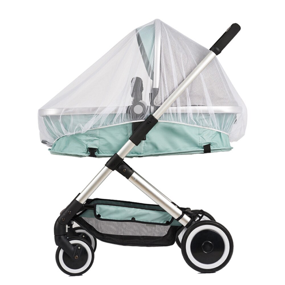 Baby Stroller Full Cover Accessories Safe Pushchair Fly Insect Protection Mosquito Net Buggy Summer Cart Crib Netting Mesh: White