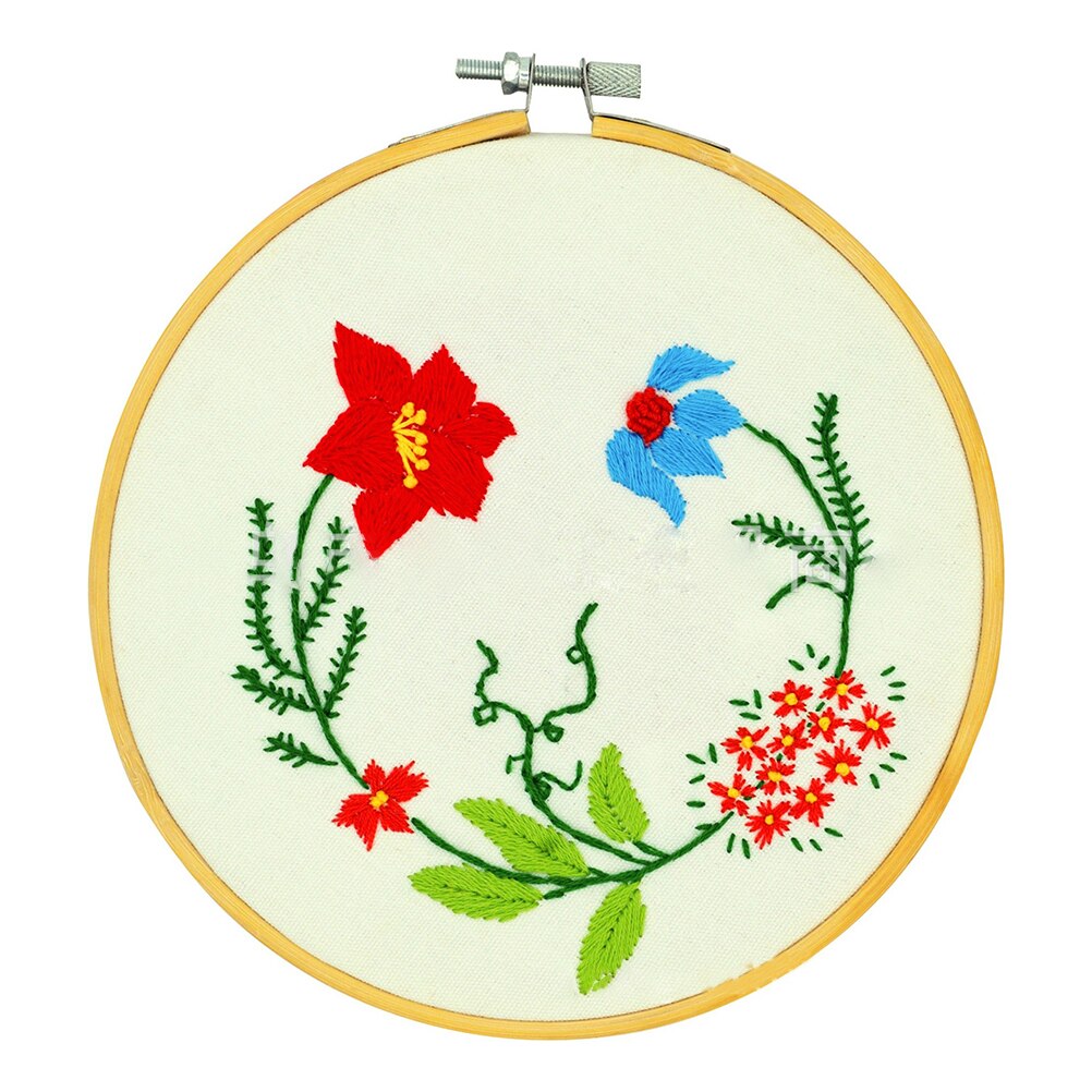 Bambus træ broderi ring ringe broderi hoop ramme sæt til gør-det-selv-korssting nåle håndværksværktøj dia 8cm-40cm