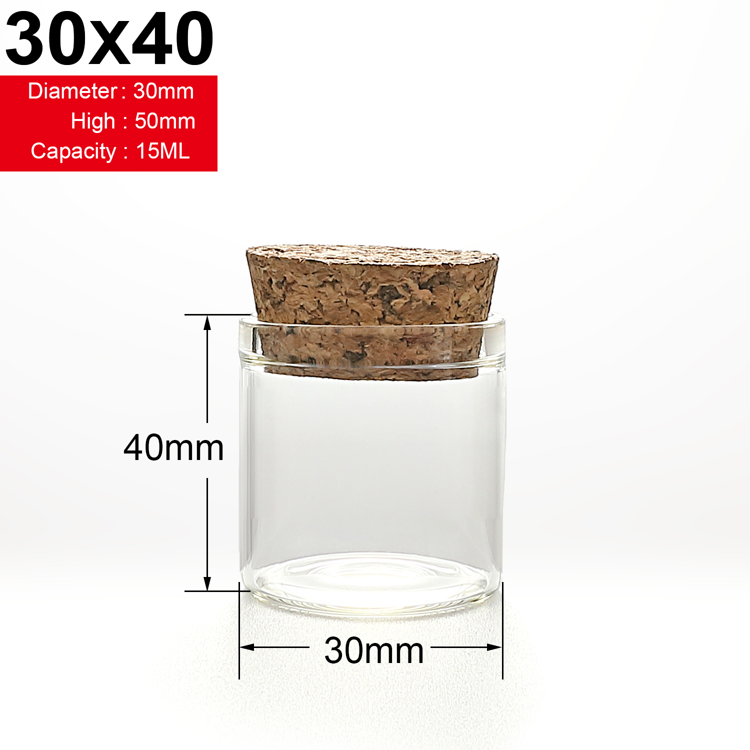 Glasflaskor med kork hantverk flaskor burkar bröllop 15ml 20ml 25ml 30ml tomma burkar behållare flaskor 10 st