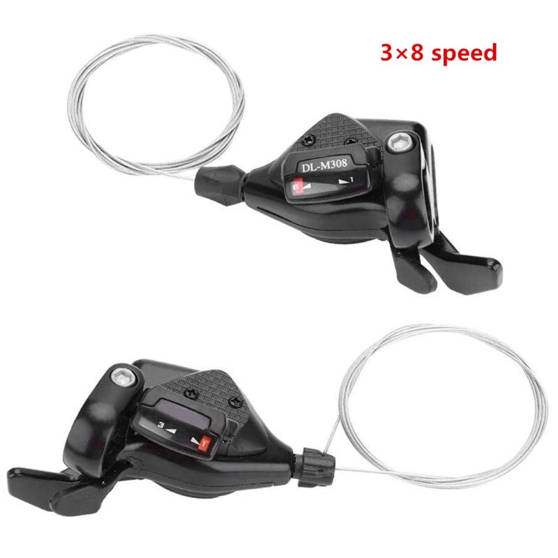 1pair MTB Mountain Bike Shift Levers 3×7/8/9 Speed Bicycle Derailleur Gear Left/Right Speed Shifter Cycling Accessories: 3x8