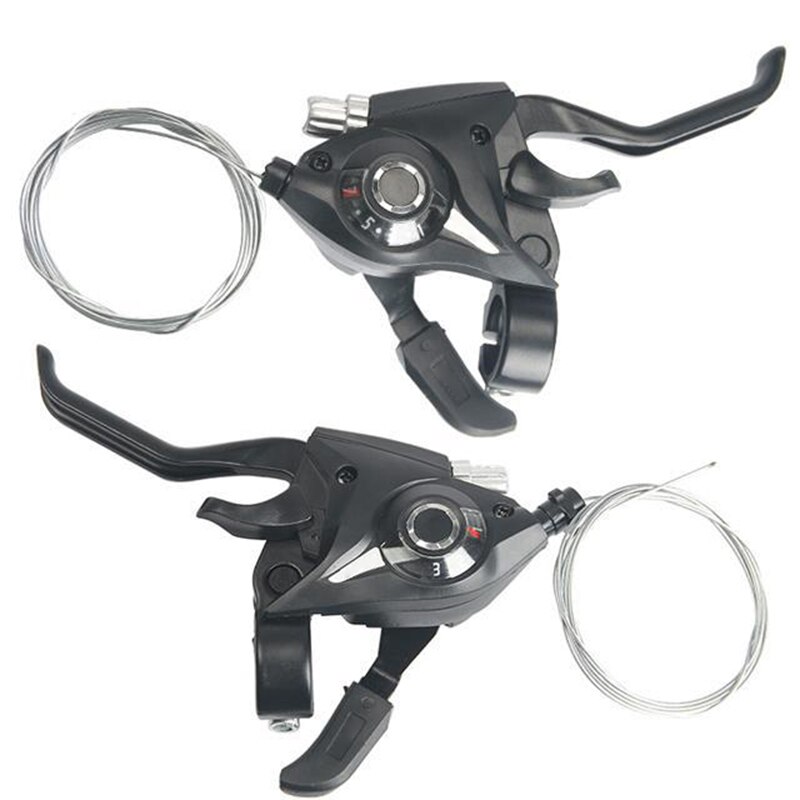 1 Pair Bicycle Shifter Brake Conjoined Derailleurs Mountain Road Bike Cycling Disc Handle Shifter Levers RW
