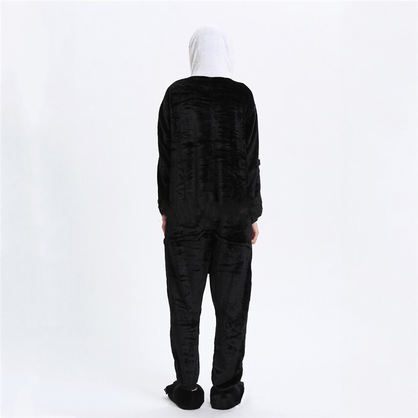 Skeleton Robes Jumpsuit Sleepwear Cosplay Costume for Adult Halloween Disguise Devil Sleep Home Wear Clothing with Hat