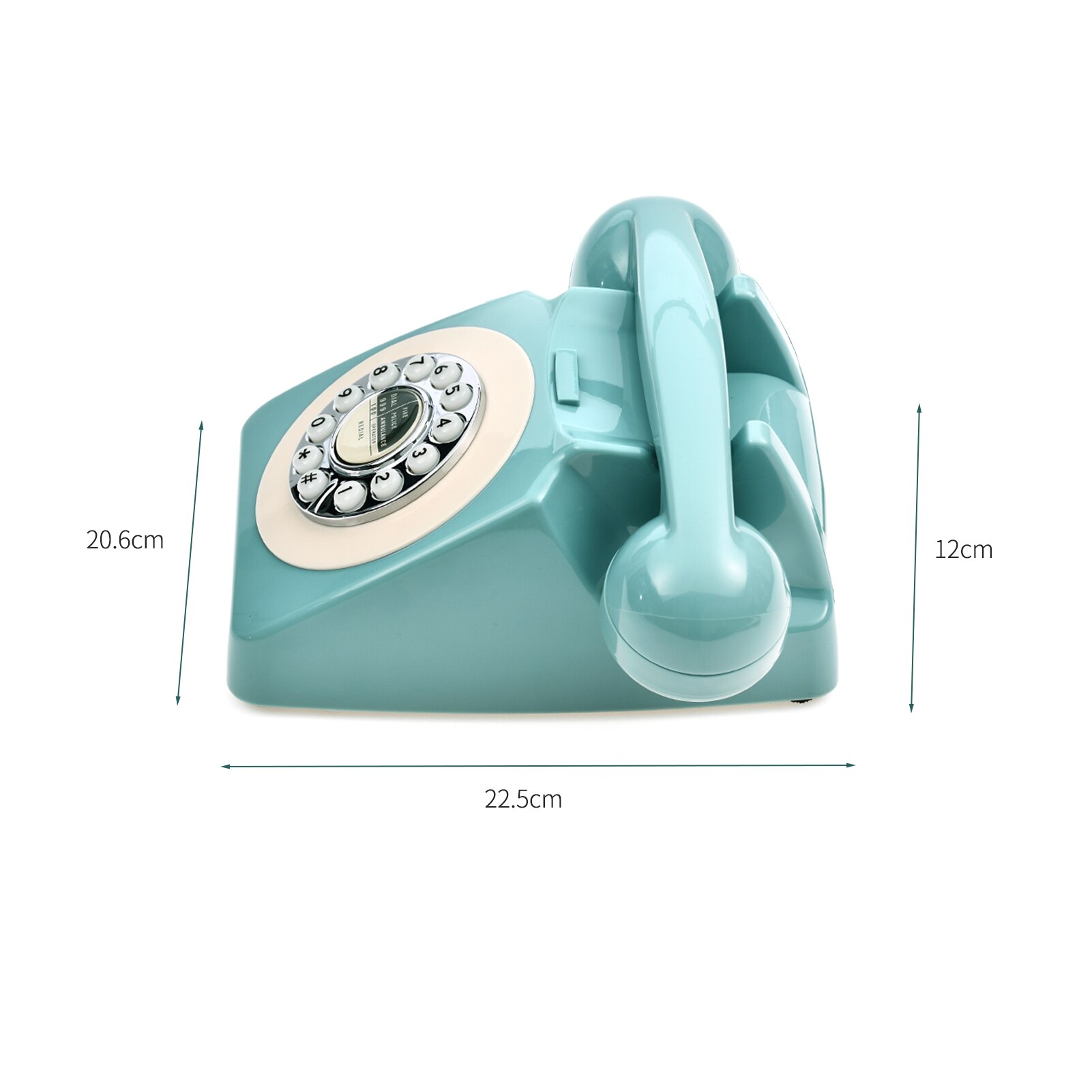 Desktop Corded Phone 80s Vintage Retro Style Telephone Desk Landline Phone Support Ring Volume Control for Home Office Business