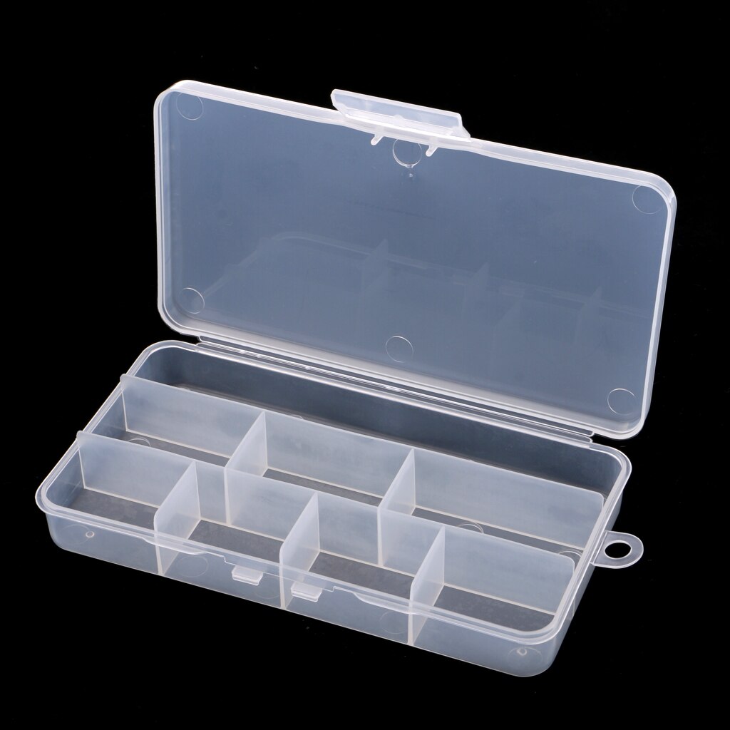 Transparent 8 Compartments Fishing Lure Bait Box Fishing Bead Snap Jig Case Fishing Tackle Boxes