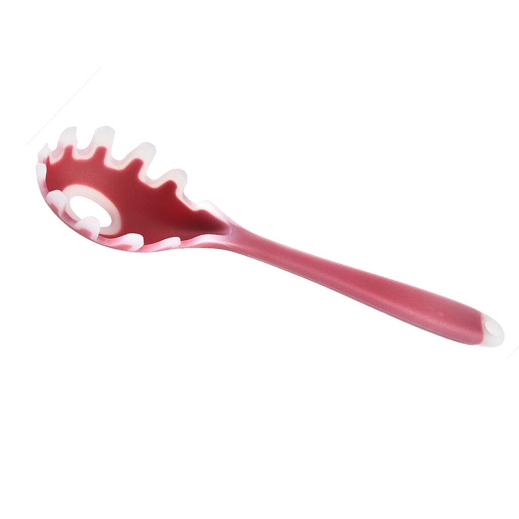 Cuchara de silicona para Pasta, cuchara para Fideos, cuchara para colar Pasta, cuchara con ranura para espagueti, accesorio de cocina respetuoso con el medio ambiente