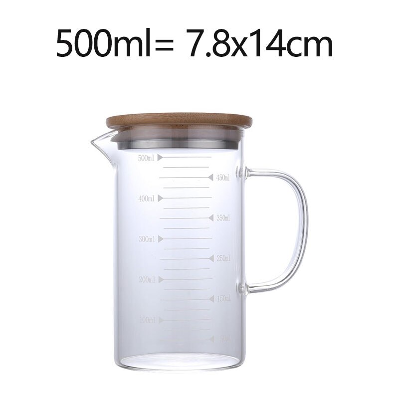 Hittebestendige Beker Mok Met Handvat Bier Koffie Kopjes Drinken Mok Thee Mokken Transparante Drinkware: 500ml with cover