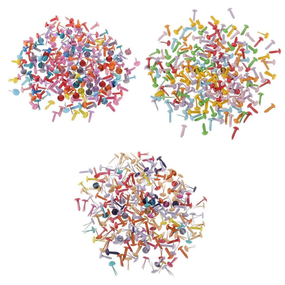 600x Colorful Split Pins Craft Beads Paper Fasteners Scrapbooking Accessory