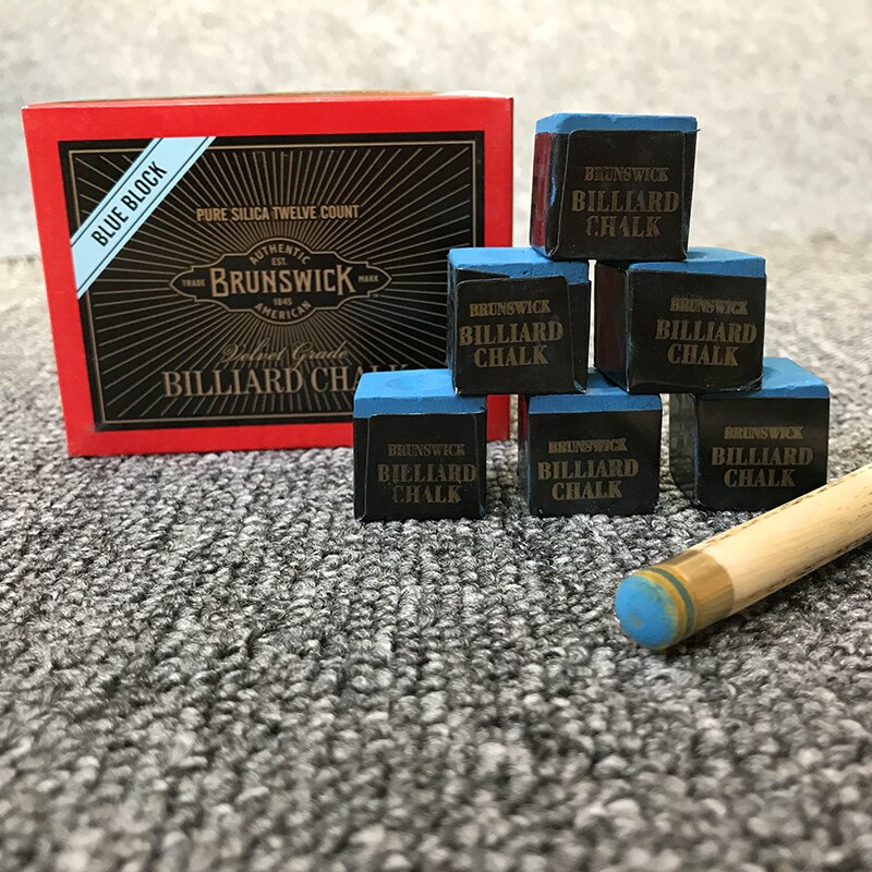 12pcs Billiard Chalk Snooker Billiard Game Cue Tip Cue Stick Billiard Accessories Blue Cue Chalk