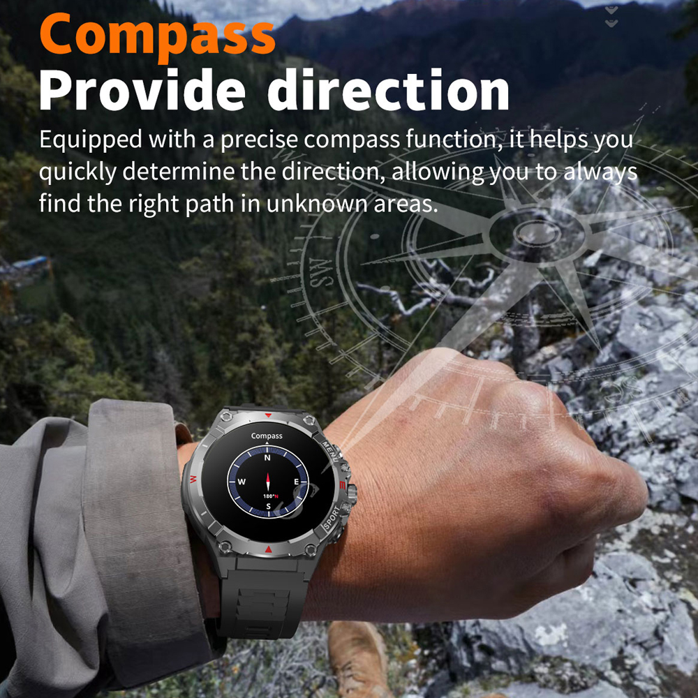 2026 NUOVO GPS Smartwatch 1.43 "Ultra AMOLED Display Bussola incorporata Altimetro Chiamata Bluetooth Smart Watch 500mAh Batteria