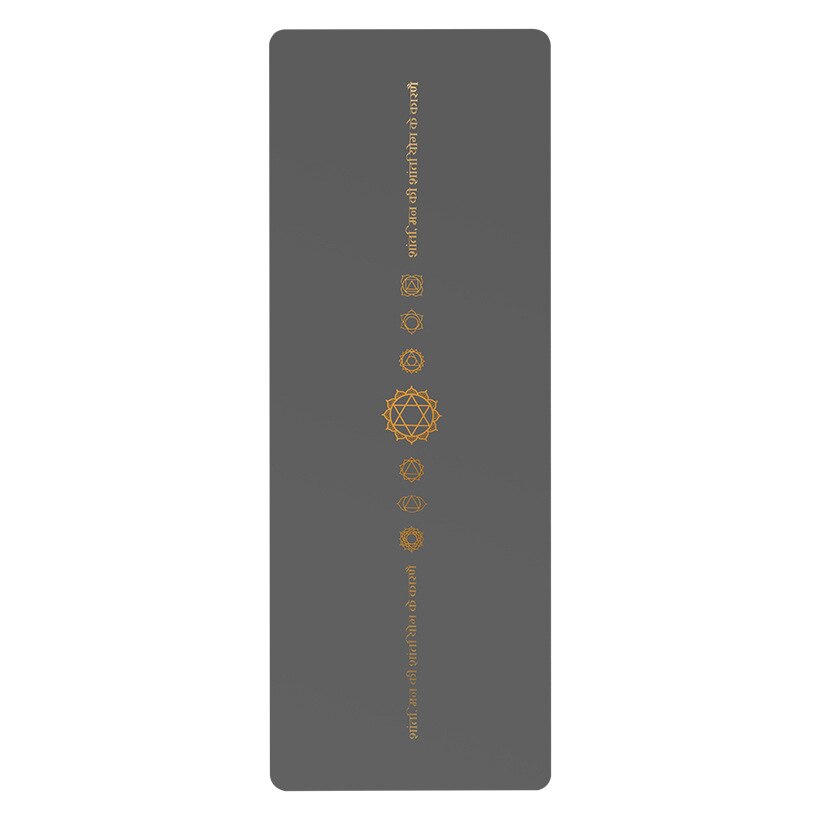 Lezyan Natural Pu Rubber Yoga Mat Bronzing Meditation Mat Middle Line Dry and Wet Non-slip Widening Pilates Fitness: Gray 7 chakras