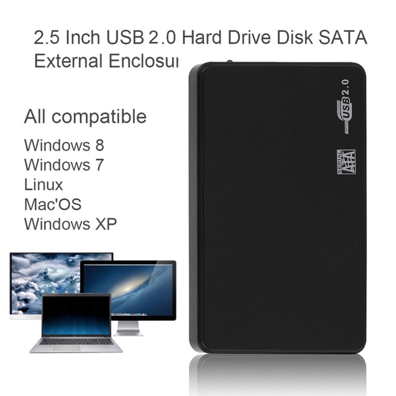 2.5 Inch USB HDD Case Sata Naar USB 2.0 Hard Drive Disk SATA Externe Behuizing HDD Harde Schijf Doos met USB Kabel