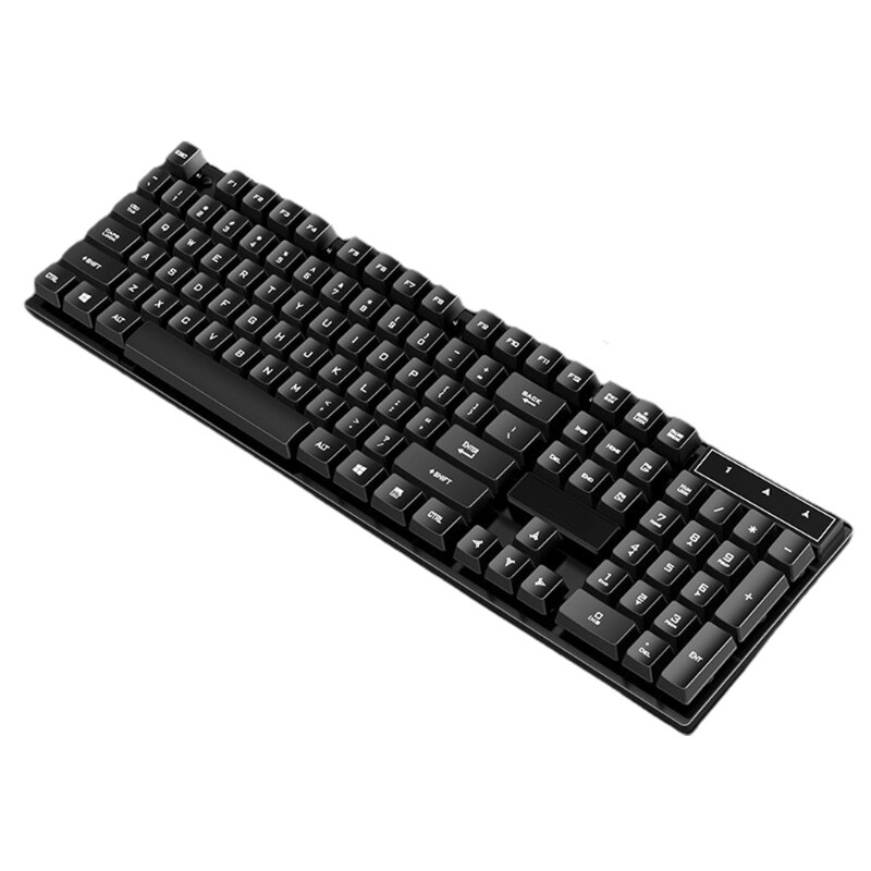 PC Gamer 104 key tea green black red switch Ergonomic linear alternate action axis backlit USB wired gaming manipulator keyboard: No button light