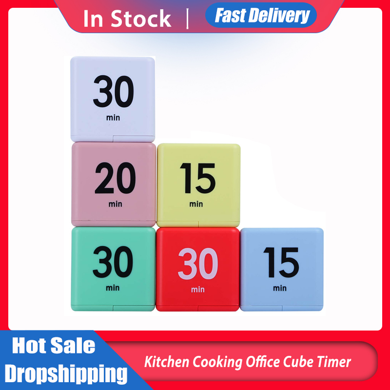 Preset Timer Practical Portable Time Management Tool For Study Kitchen Cooking Office Rollover Pause Countdown Cube Timer