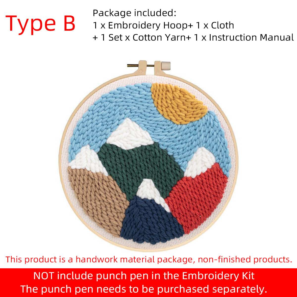 Diy broderi regnbue håndarbejde håndarbejde begynder korssting kit klud maleri broderi cirkel boligindretning hoop nål: Landskab 2
