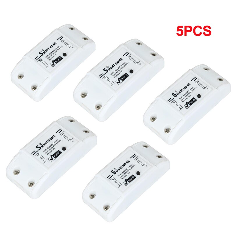 Tuya Smart Switch Wifi Smart Home Wireless Remote Control ON/OFF Timer DIY Switch Via Smart Life APP Work with Alexa Google Home: 5PCS Wifi Switch