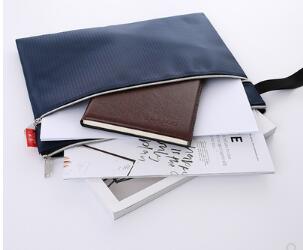 Waterproof canvas thickened large capacity A4 double-layer file storage zipper bag