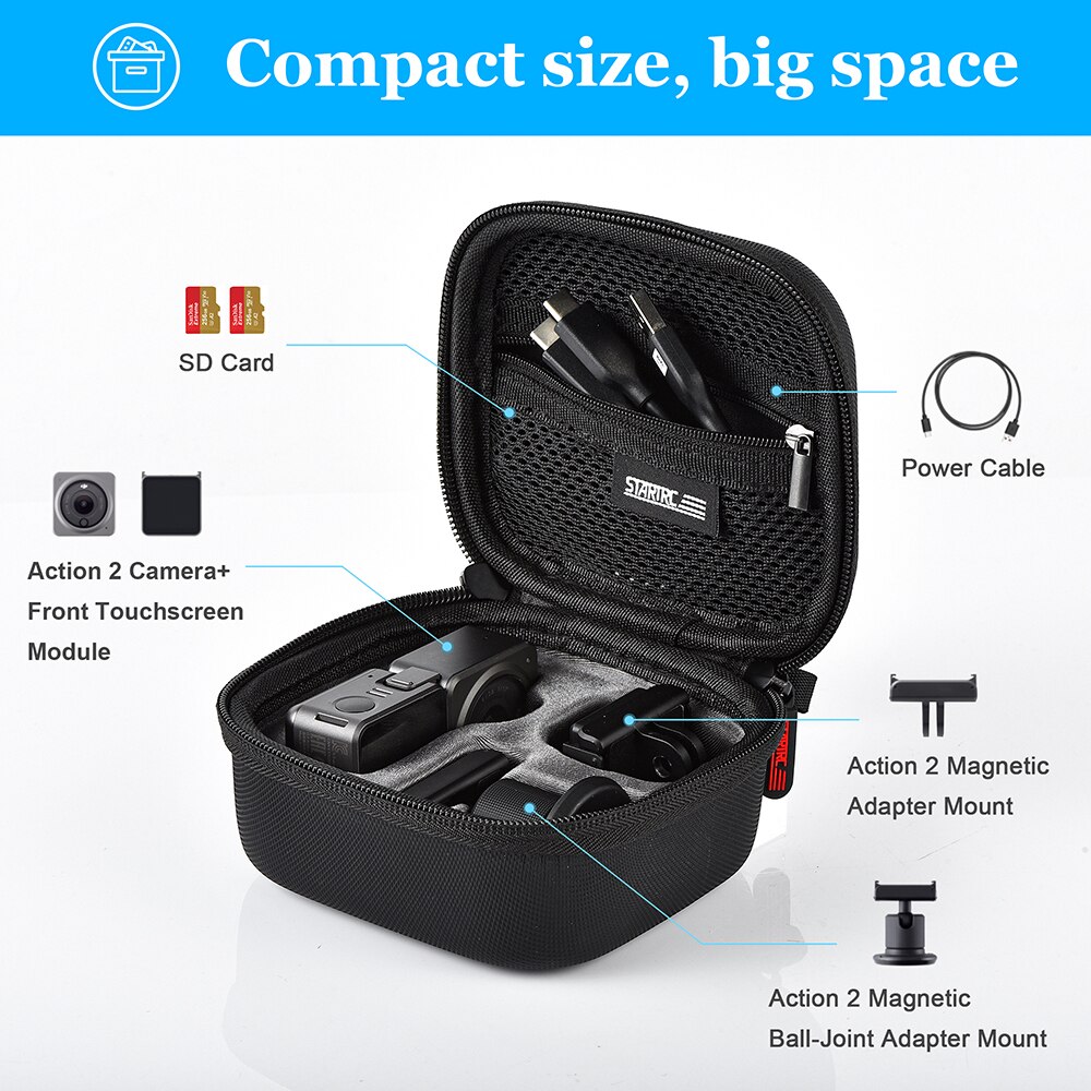 DJI Action 2 Portable Storage Case Handbag Carrying Case Magnetic Shell Cover for DJI Osmo Action 2 Sport Camera Accessories
