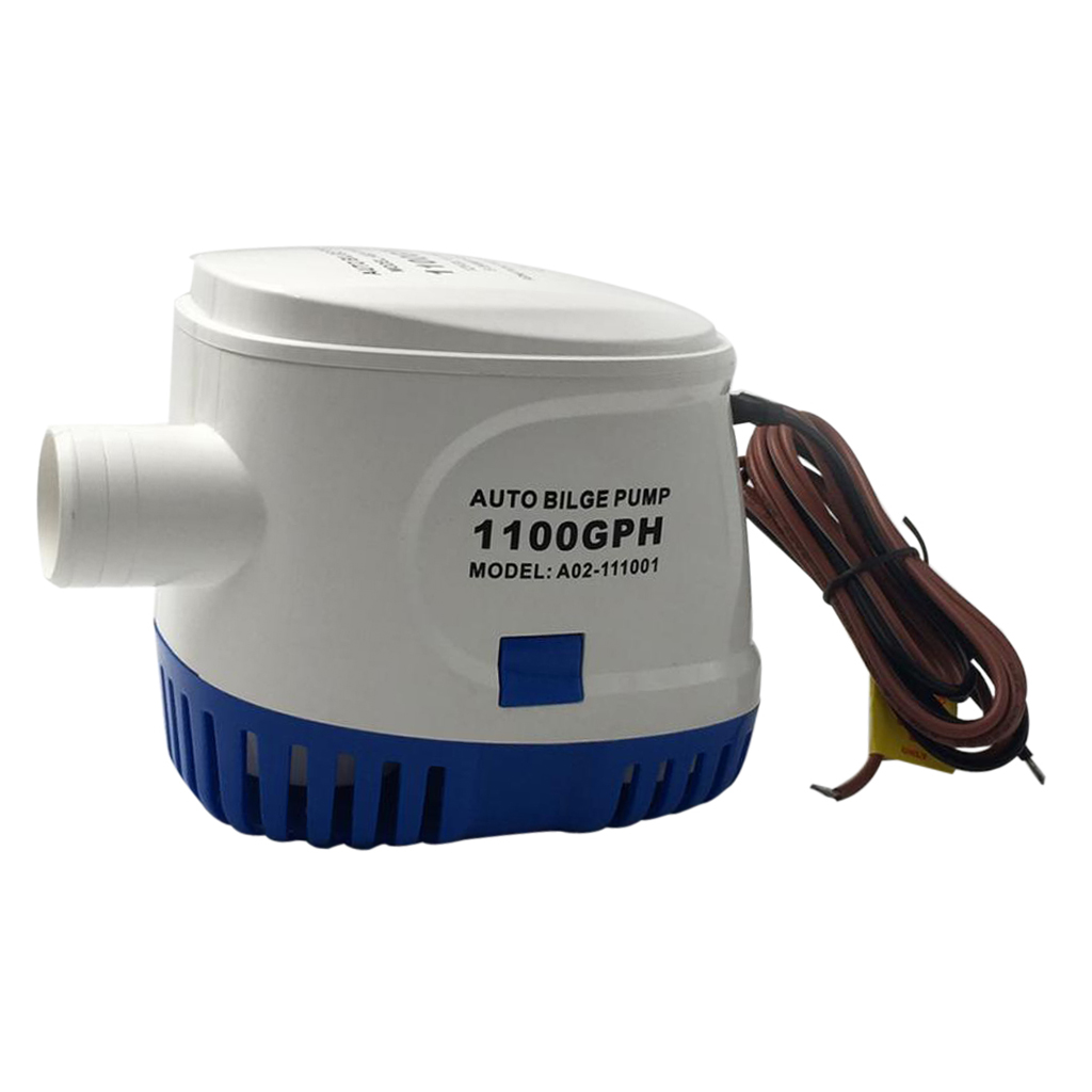 Marine Submersible Automatic Bilge Pump with Float Switch, 12-Volt, 1100 GPH