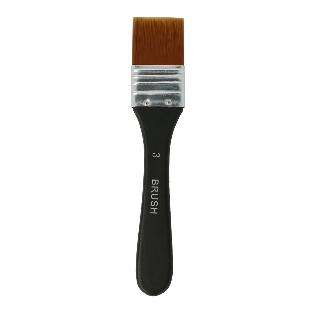 Flat Paint Brush Nylon Trim Art Paintbrush Wooden Handle for Gesso Stains Glues Varnishes Paint Wall Painting: No.3