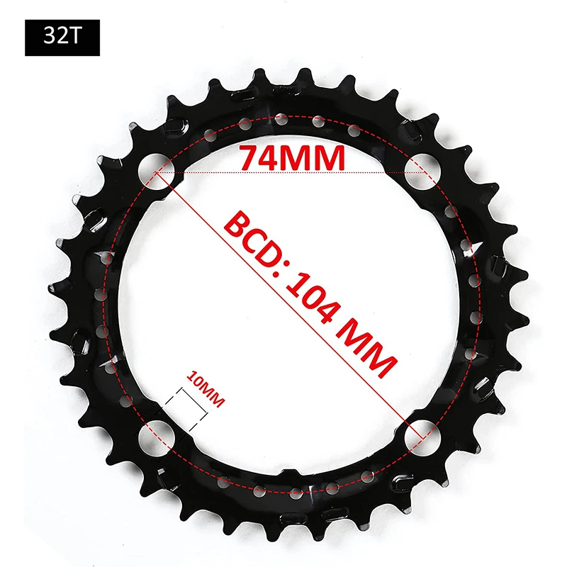 BUCKLOS 104/64 BCD Bicycle Chainring 22T 24T 26T 32T 38T 42T 44T MTB Chainring 9S 10S Mountain Bike Chainwheel Bicycle Parts: Pink