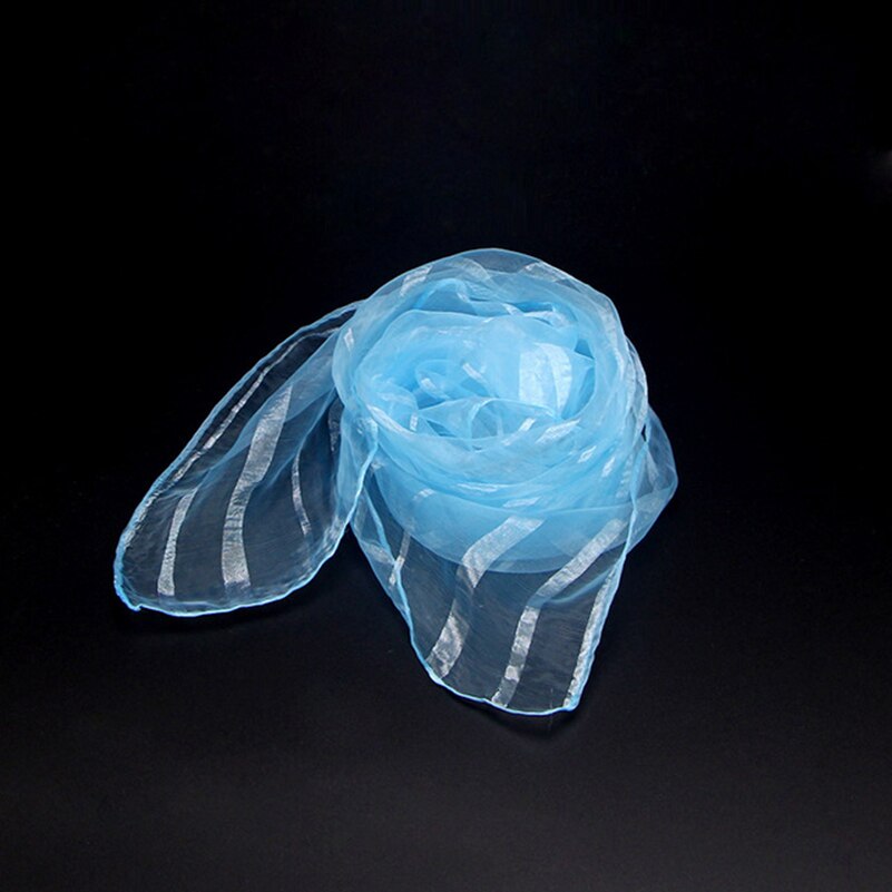 60*60 cm femmes rayé foulard bonbons couleur unie écharpes 20 pcs/paquet en mousseline de soie Nylon enfants Performance variété spectacle danse écharpes