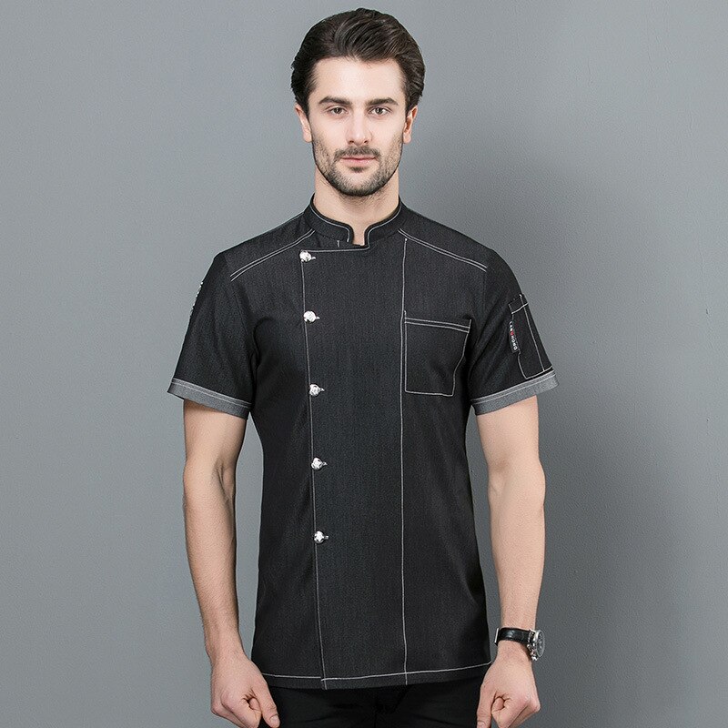 Kleding korte mouwen heren hotel keukenkleding werkkleding zomer barbecue hotpot winkel bakkerij banketbakkerij kantine