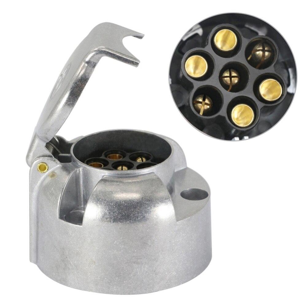 Tirol 7-Pin Trailer Socket Heavy-Duty 7-Pole Round Pin Socket 12V Towbar Towing Socket N Type -Vehicle End T10159c