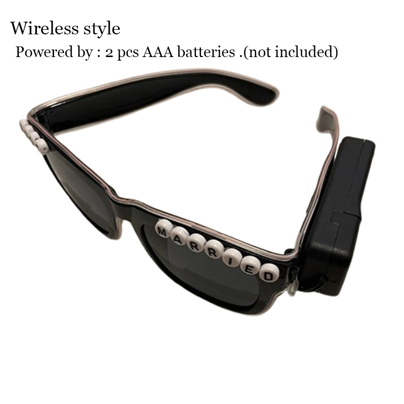 Wireless Led Jsut Married Sunglasses Bride Accessories Wedding As Honey Bride And Groom Glowing Wedding Heart Glasses