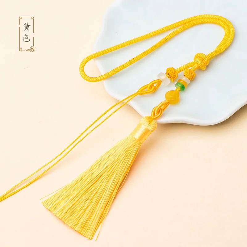 Hermosas borlas, flecos de hilo de poliéster, colgantes decorativos, adornos artesanales, llavero DIY, accesorios de cortina: Castaño
