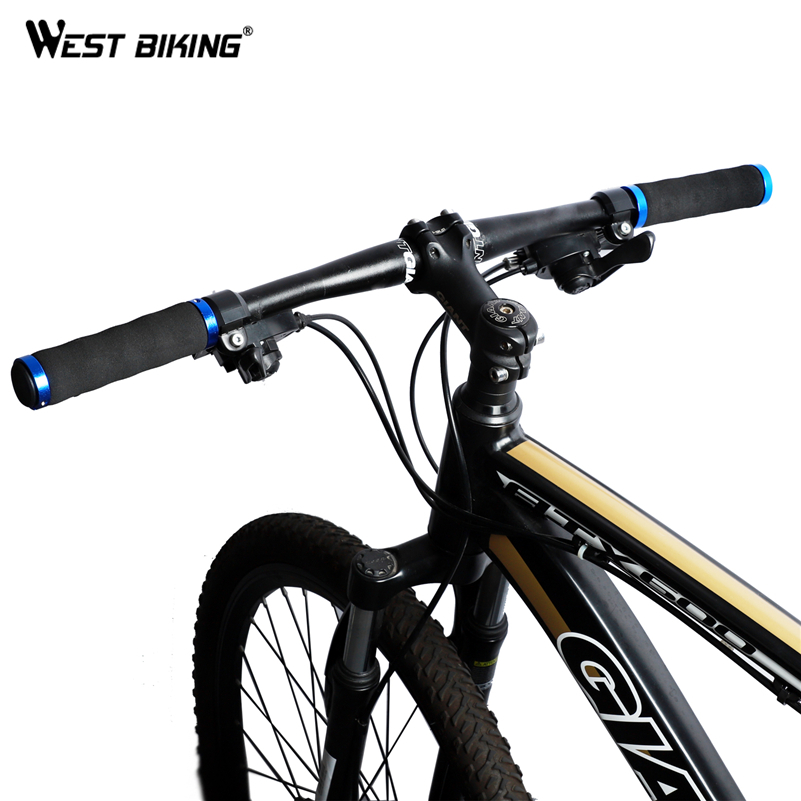 Westen RADFAHREN Schwamm Fahrrad Griffe Fahrrad Lenker Abdeckung Anti-Schleudern Aluminium Legierung + Gummi Abschließnackt Fahrrad Fahrrad Lenker Griff