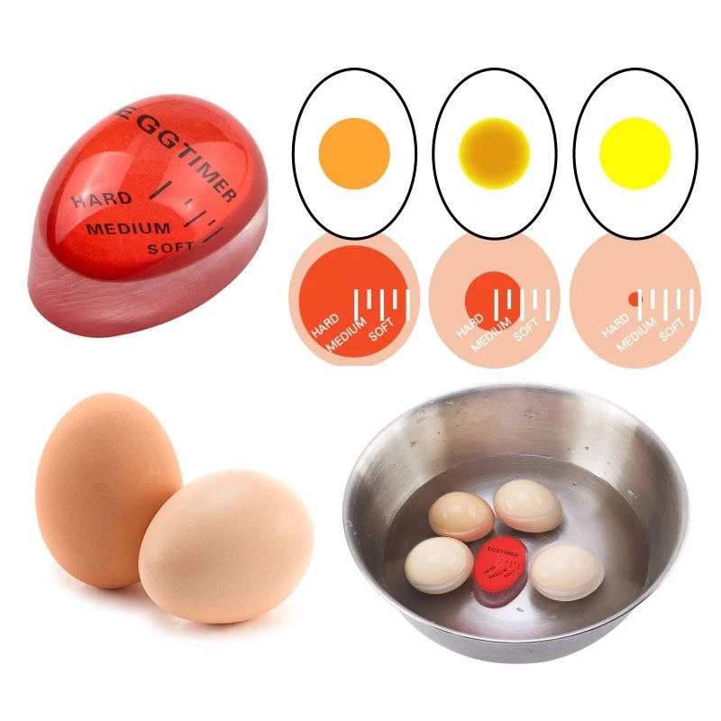 Reusable Egg Timer Fully Cooked Half-cooked Egg Cooker Colour Changing Resin Boiled Egg Timer Kitchen Timer Tool