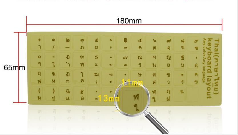 ! 3pc/lot Thai keypad label sticker, Eco-environment Plastic Thai keyboard stickers for Laptop/computer