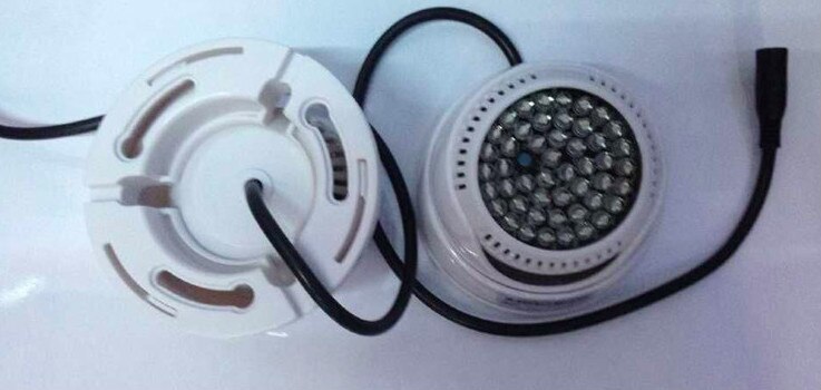 Lihmsek 940nm IR Illuminator with 48pcs IR Infrared LEDs for CCTV Camera 60 90 degree, Small Miniature White Black housing