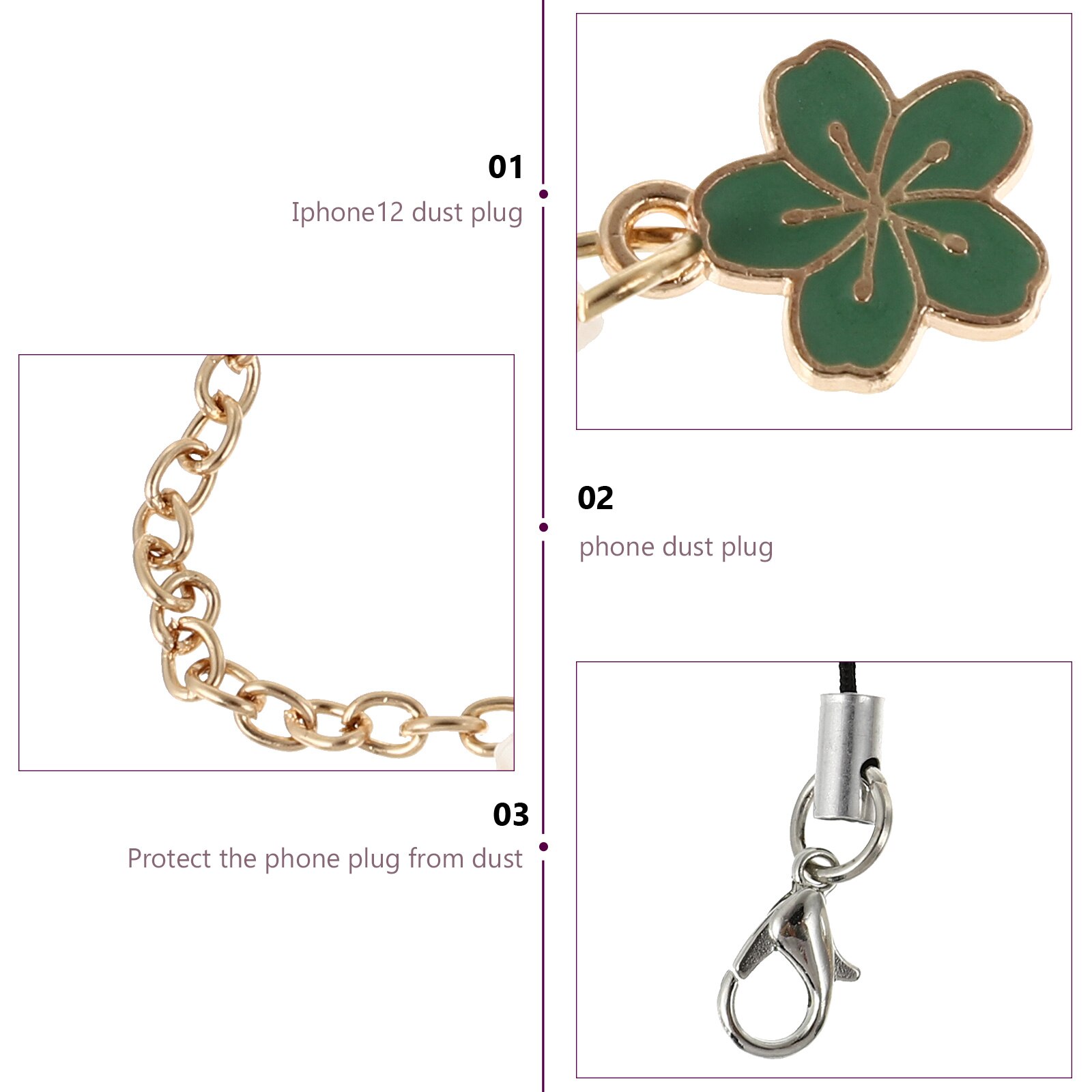 1Set Phone Jack Plug Charging Port Plug Compatible for iphone 12