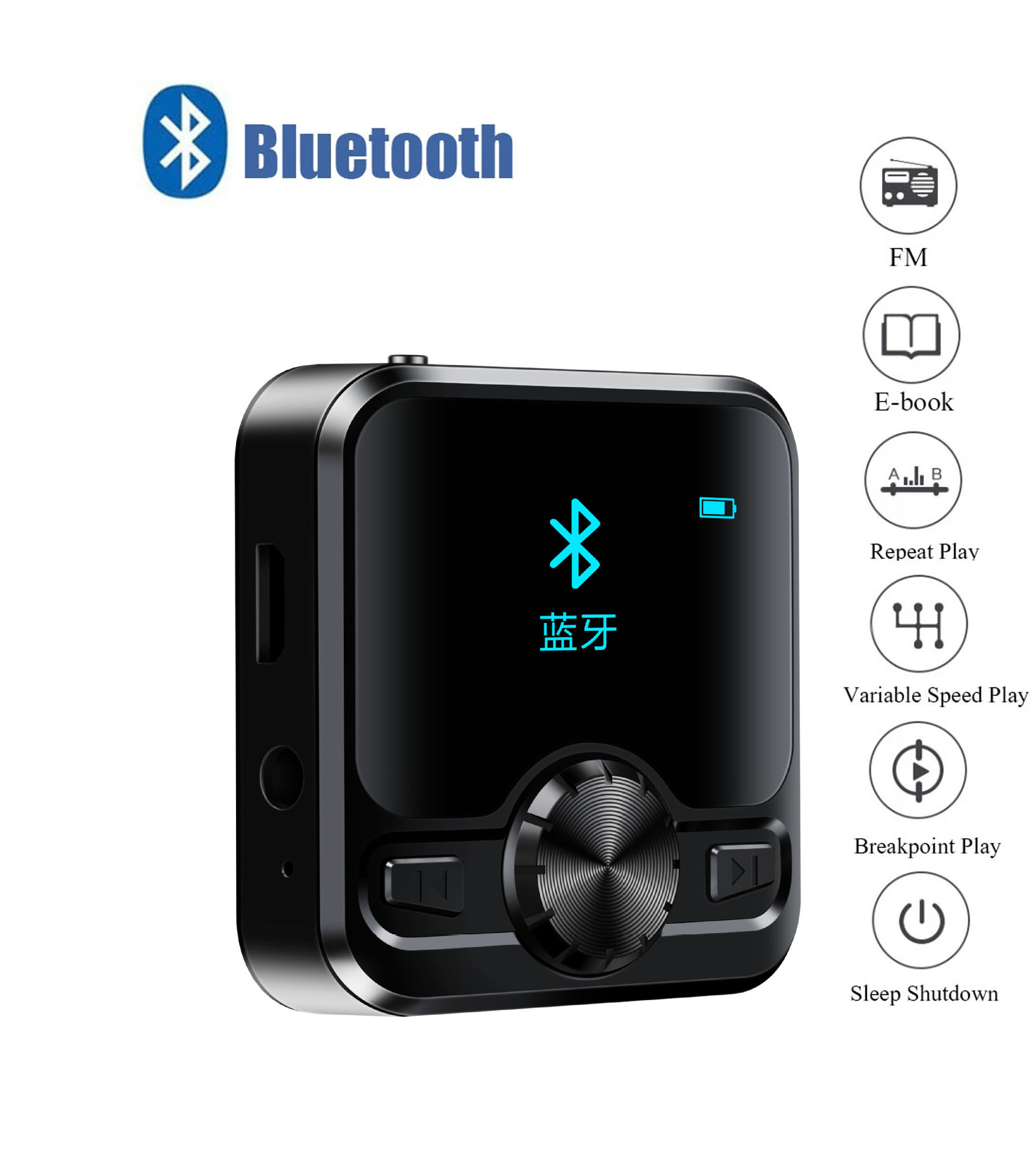 32GB IPX6 Impermeabile Bluetooth4.2 Lettore MP3 Sport portatile Walkman Radio FM Ebook HD Rumore Ridurre 4/8/16GB Registratore vocale audio: 32 GB