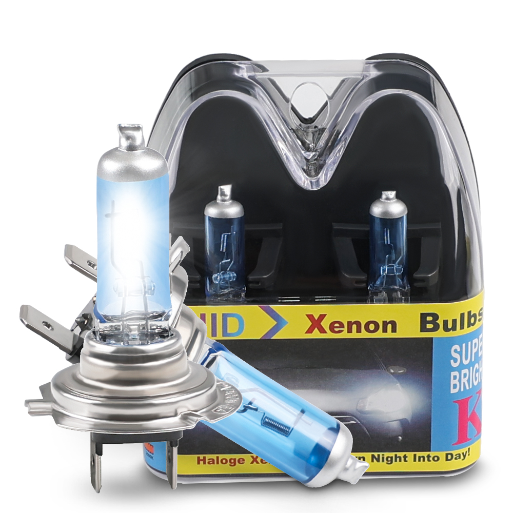 Bombillas led de xenón halógenas para coche, faros súper blancos, 12V, H7, 100w, 6000k, 2 uds.: Cristal azul