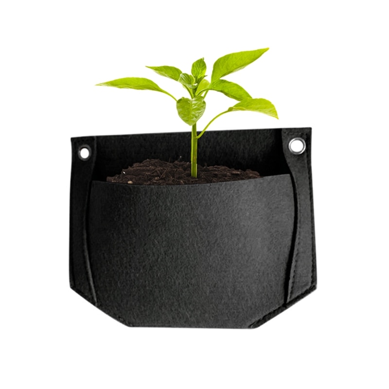 Casa Giardino Pensile Borse Feltro Giardino Coltiva il Sacchetto Tessuto Crescere pentola Giardino Verticale Tessuto Borse E Ripari per Piantumazione di verzura Vasi di Piante Vaso di fiori