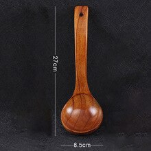 1Pcs Wooden Large Soup Scoops Long Handle Cooking Scoop Wood Spoon Soup Ladle Catering Tableware Kitchen Utensil Non Toxicity