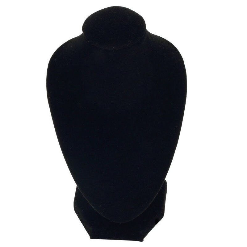 Fluwelen ketting sieraden hanger ketting chokers display buste standaard houder zwart: Default Title