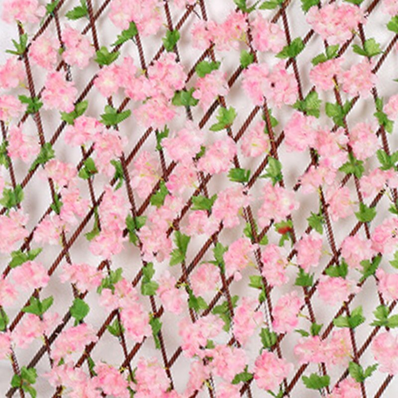 Haven hegn pil træ hæk med kunstige blomster blade haven dekoration sning ekspanderende trellis