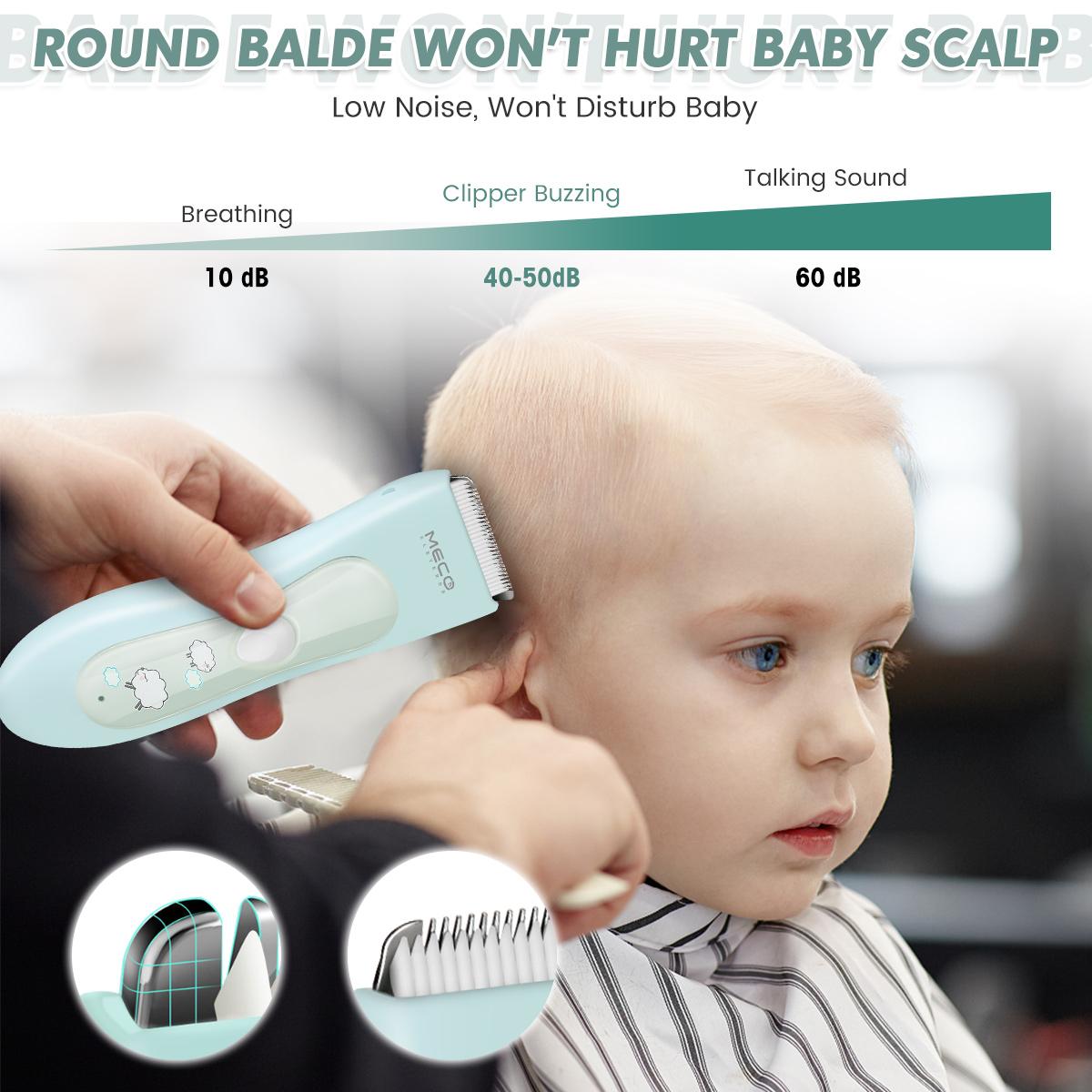 MECO tagliacapelli per bambini tagliacapelli elettrico muto per bambini rasoio per bambini impermeabile taglio di capelli con 3 pettini guida per bambini/adulti