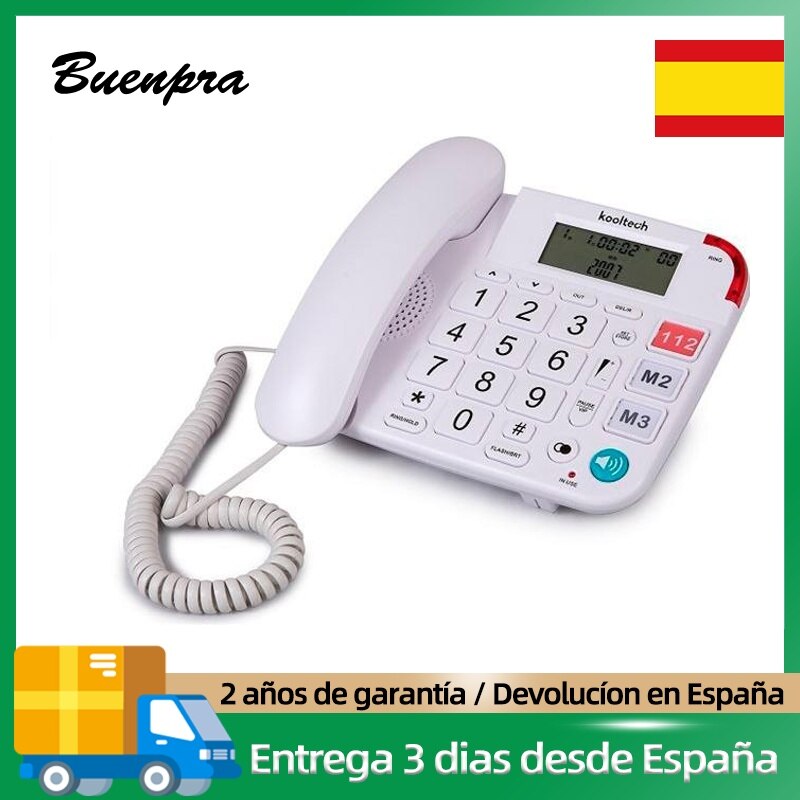 Kooltech Telefono Sobremesa Con Identificación De Llamadas Dispositivo Manos Libres Con Sonido Claro Para Casa Oficina Hotel: SENIOR 638